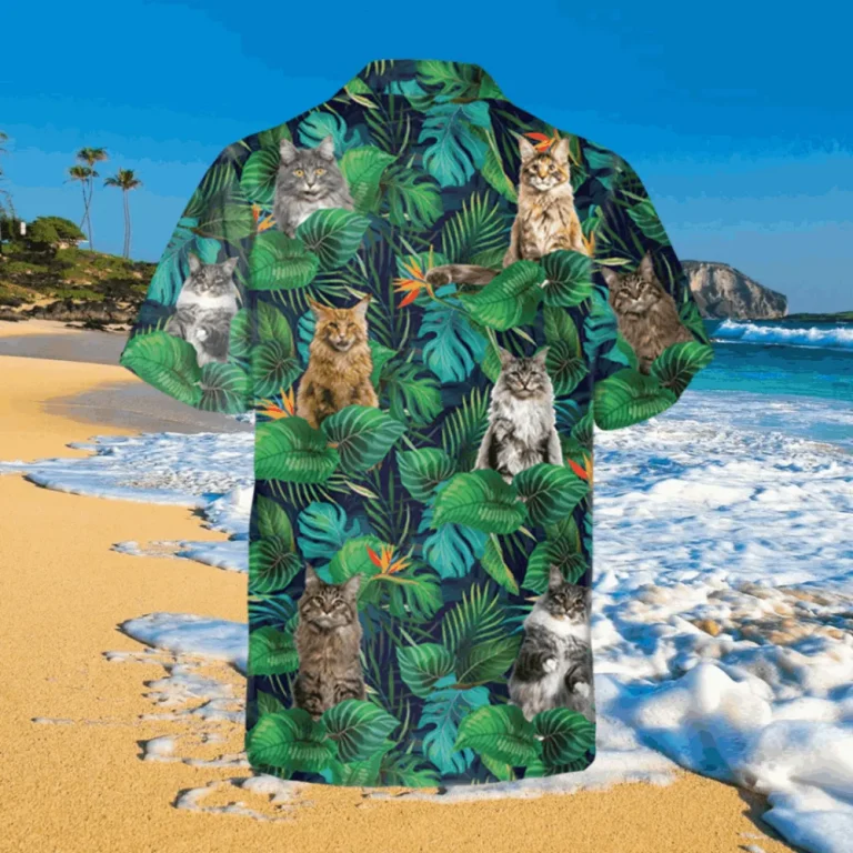 Tropical Funny Maine Coon Cat Hawaii Shirt, Aloha 3d Clothing, Aloha Shirt For Mens, Womens