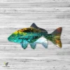 Carp Fish Colored Metal Wall Decor, Carp Fishing Large Decor