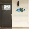 Perch Fishing Print Metal Wall Decoration, Perch Welded Art For Lakehouse