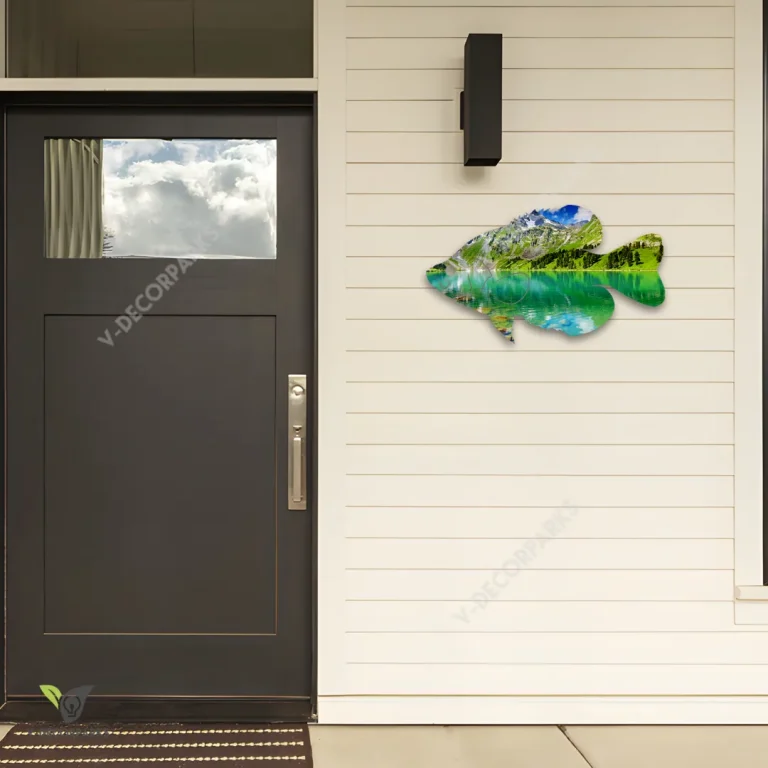 Crappie Fish Color Metal Wall Art Design, Crappie Fishing Gift For Dad