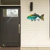 Carp Fish Colored Metal Wall Decor, Carp Fishing Large Decor