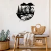 Mountain, Creek Scene Metal Sign Monogram, Camping Lovers Home Decor