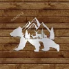 Bear, Deer And Mountain Metal Sign, Man Cave Decoration Ideas