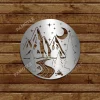 Mountain At Night Metal Sign, Outdoor Stainless Circle Decoration