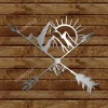 Arrows And Mountain Metal Sign, Arrows And Mountain Native Plaque