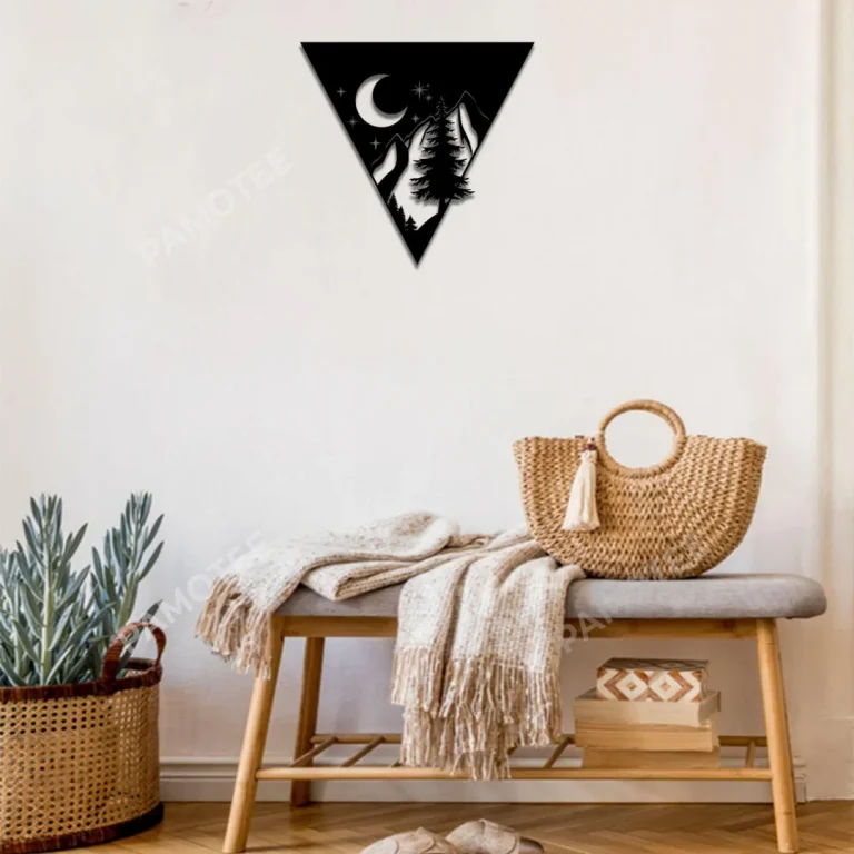 Wild Scene At Night Metal Sign, Nature Lovers Home Plaque