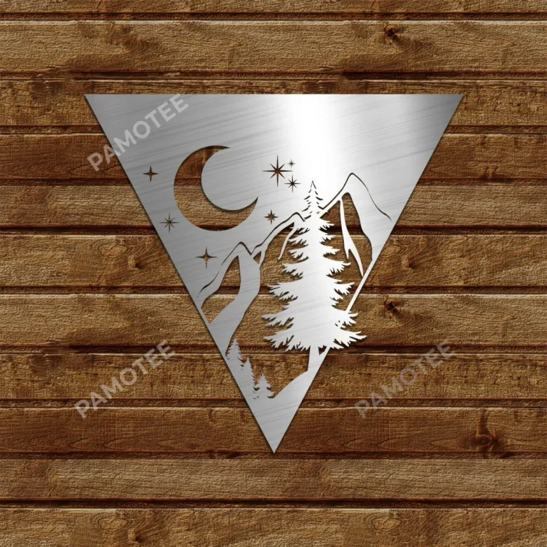 Wild Scene At Night Metal Sign, Nature Lovers Home Plaque