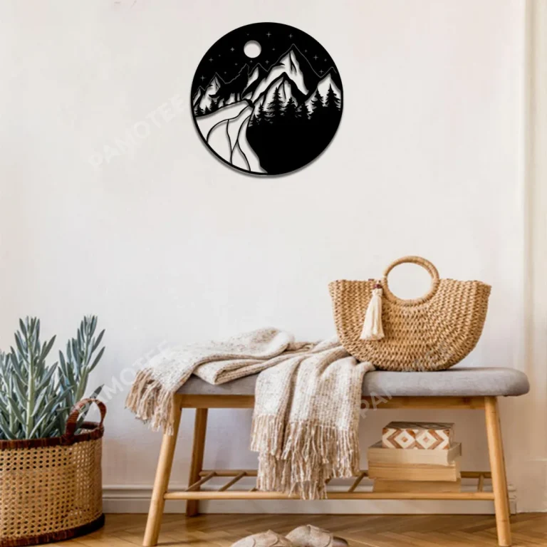 Nature Night Metal Wall Art Design, Round Decor For Mother