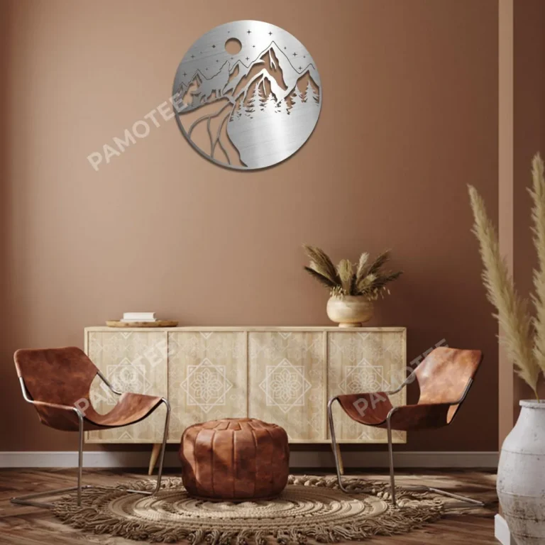 Nature Night Metal Wall Art Design, Round Decor For Mother