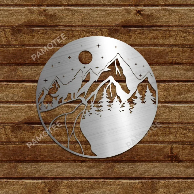 Nature Night Metal Wall Art Design, Round Decor For Mother