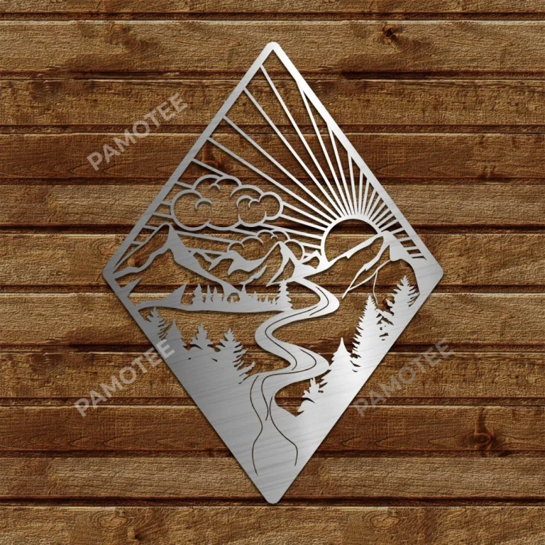 Vintage Mountain Metal Sign, Gift Idea For Hikers