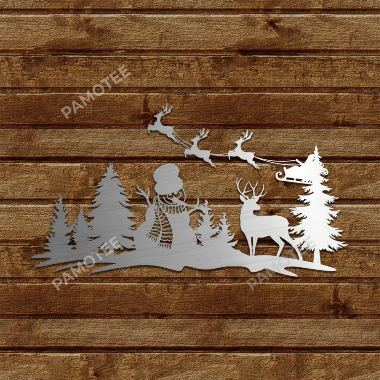 Deer, Reindeer, Snowman, Sleigh Metal Art, Christmas Living Room Decoration