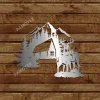 Couple Deer And Lodge Metal Wall Art, Buck And Doe Valentine's Day Gift