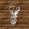 Bear, Mountain Inside Deer Head Metal Sign Monogram, Hunting Home Plaque