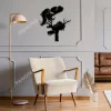 Eagle And Chicks On Tree Branch Cut Metal Sign, Eagle Nest Stainless Wall Decor