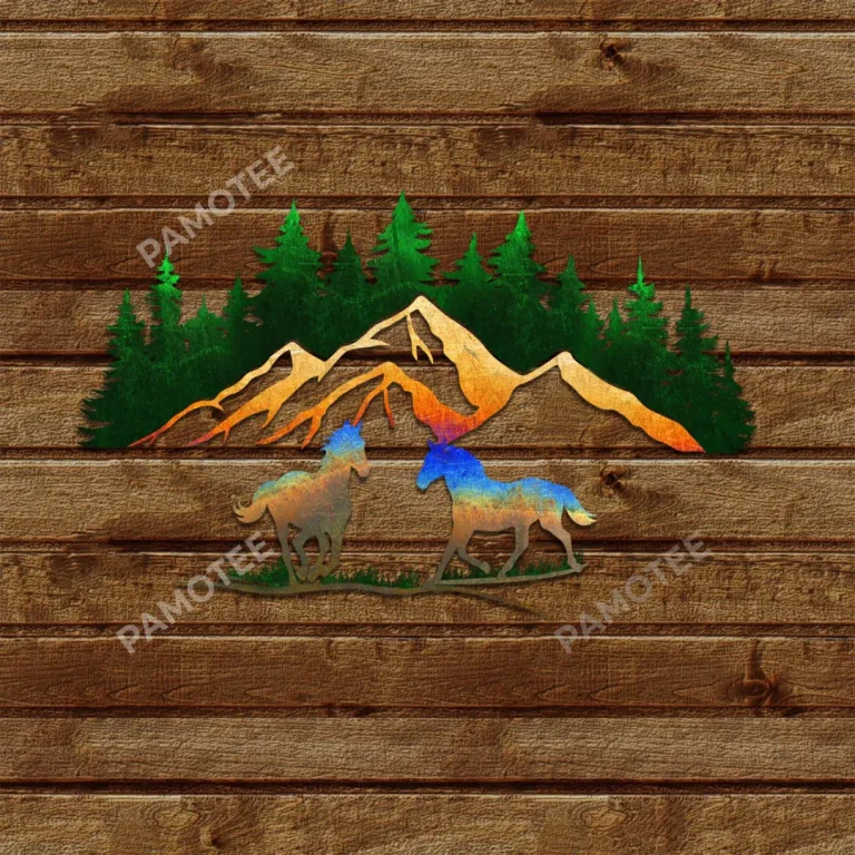 Couple Horse Metal Art, Horse Ranch Exterior Decoration