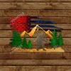Bigfoot Us Flag Metal Sign, Sasquatch July 4th Metallic Art