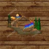Deer And Log House Colorful Metal Art, Vintage Wall Hanging For Him