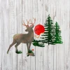 Deer In Forest Color Metal Wall Decor, Gift For Father Hunter