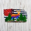 America Flag And Buck Deer Metal Sign, Forth Of July Gift For Dad