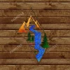 Mountain Scene Colored Metal Wall Art For Living Room, Camping Housewarming Decor