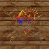 Arrows And Mountain Colored Metal Art, Arrows And Mountain Camping Wall Hanging