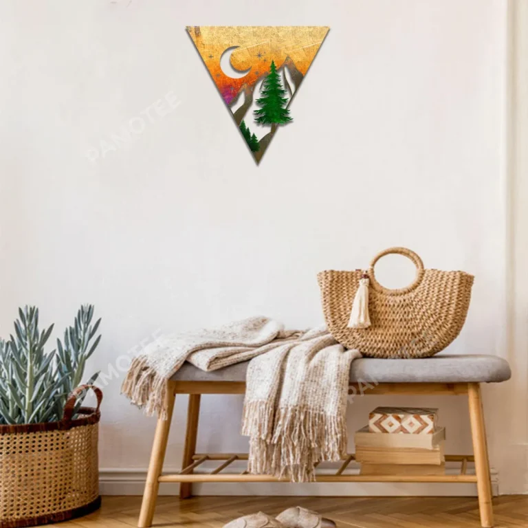 Wild Scene At Night Metal Wall Art, Nature Laser Cut Living Room Decoration
