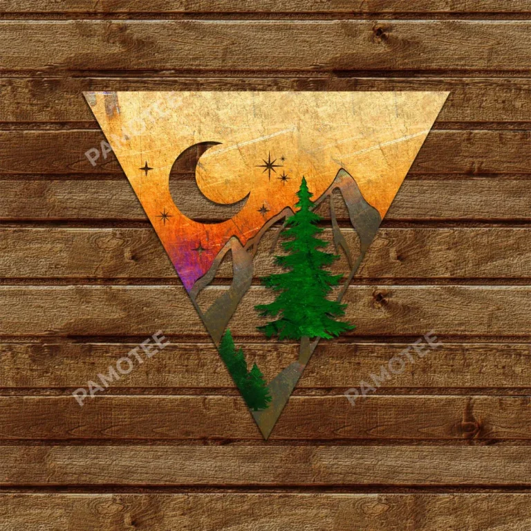Wild Scene At Night Metal Wall Art, Nature Laser Cut Living Room Decoration