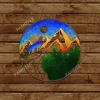 Mountain, Forrest, River Colorful Metal Art, Hiking Weatherproof Decoration