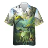 Brachiosaurus Hawaiian Shirts For Men Women, Dinosaur Island Summer Beach Shirts, Tropical Button Down Short Sleeve Shirts, Summer Aloha Shirts