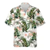 Dinosaur Playing Guitar Hawaiian Shirts For Men Women, Funny Dinosaur Summer Beach Shirt, Tropical Button Down Short Sleeve Shirts, Summer Aloha Shirt