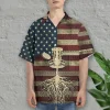 Disc Golf Roots Hawaiian Shirt For Men Women, American Flag Summer Beach Shirt, Dics Throws Aloha Shirts, Disc Golf Button Down Short Sleeve Shirts