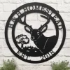 Personalized Deer Sign With Oak Tree, Cut Metal Sign, Metal Wall Art, Metal House Sign