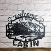 Laser Cut Cabin Sign, Cut Metal Sign, Metal Wall Art, Metal House Sign