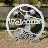 Welcome Pine Cone Metal Sign, Cut Metal Sign, Metal Wall Art, Metal House Sign