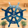 Nautical Captain's Wheel Custom Sign, Cut Metal Sign, Metal Wall Art, Metal House Sign