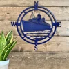 Ship Compass Wall Art, Cut Metal Sign, Metal Wall Art, Metal House Sign