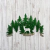 Deer Walking In Starry Night Colored Metal Wall Art, Christmas Living Room Decoration