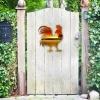 Rooster And Surise On Farm Metal Art, Rooster, Chicken Accent For Barn