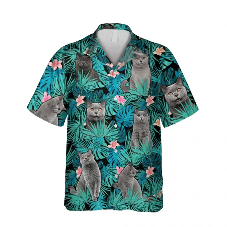 Funny British Shorthaired Cats Hawaiian Shirt, Cat Clothing, Aloha Shirt For Mens, Womens