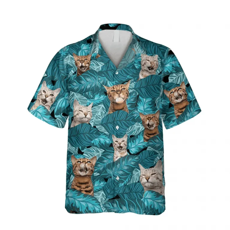 Bengal Cat Tropical Hawaii T-shirt, Gift For Cat Mom, Aloha Shirt For Mens, Womens