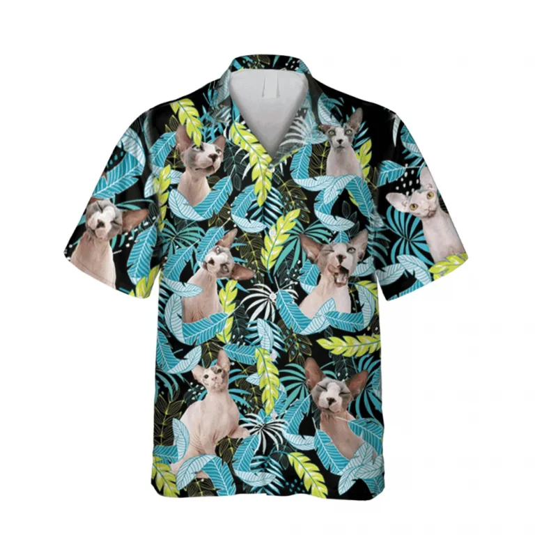 Sphynx Cat Neon Hawaiian Shirt, Aloha T-shirts, Aloha Shirt For Mens, Womens