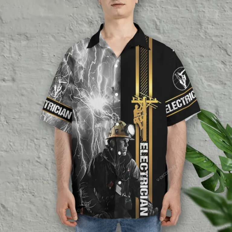 Electrician Hawaiian Shirts, Electrician 3d Printed Summer Beach Shirt, Electrician Button Down Short Sleeve Shirts, Aloha Shirt,gifts For Dad Husband