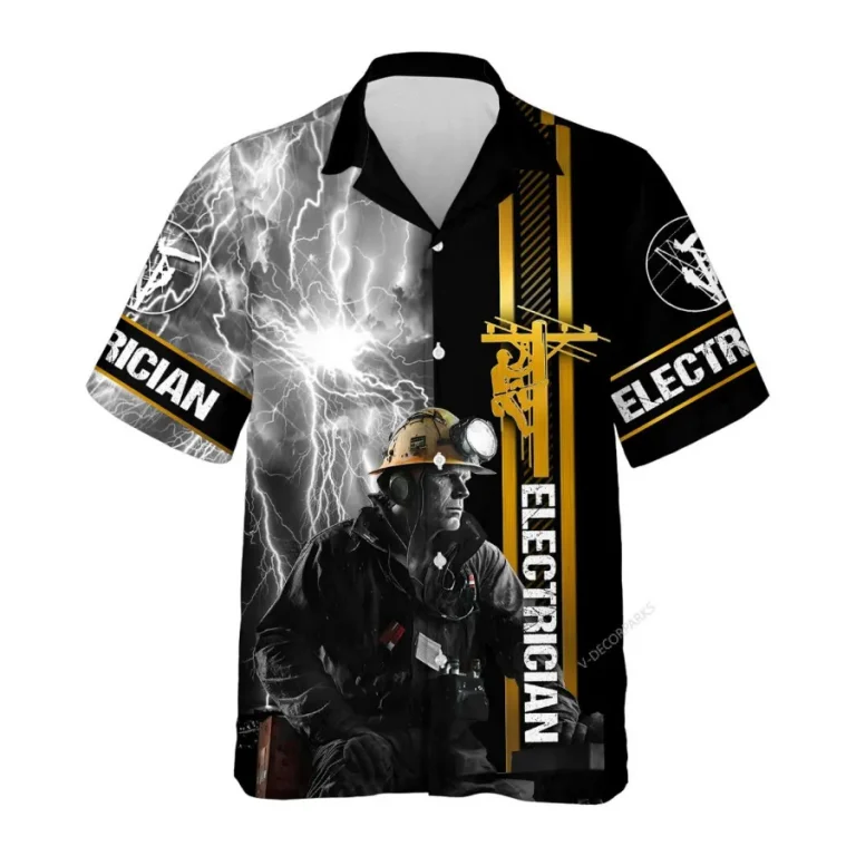 Electrician Hawaiian Shirts, Electrician 3d Printed Summer Beach Shirt, Electrician Button Down Short Sleeve Shirts, Aloha Shirt,gifts For Dad Husband