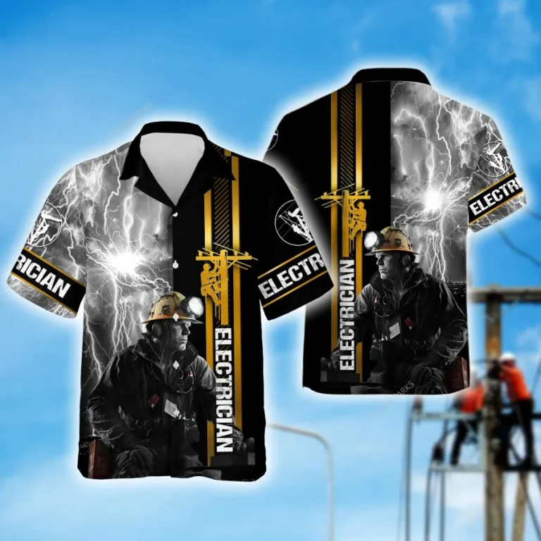 Electrician Hawaiian Shirts, Electrician 3d Printed Summer Beach Shirt, Electrician Button Down Short Sleeve Shirts, Aloha Shirt,gifts For Dad Husband