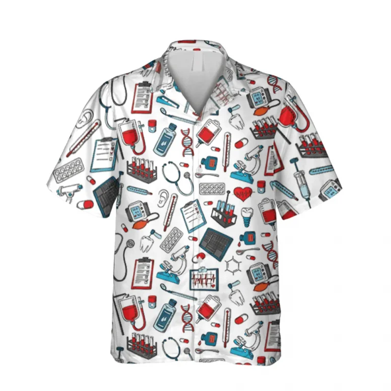Registered Nurse White Hawaii Shirt, Rn, Doctor Clothing, Aloha Shirt For Mens, Womens