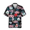 Floral Nurse Black Hawaii Shirt, Summer Shirt For Doctor Men, Aloha Shirt For Mens, Womens