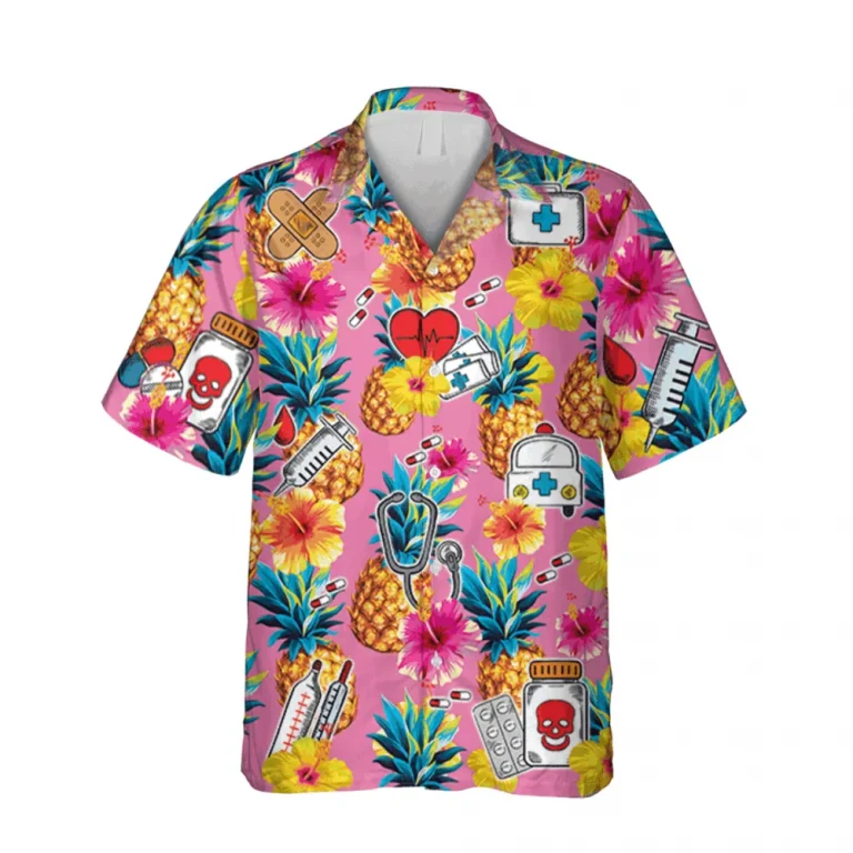 Funny Pink Nurses Hawaii T-shirt, Gift For Female Doctor, Aloha Shirt For Mens, Womens