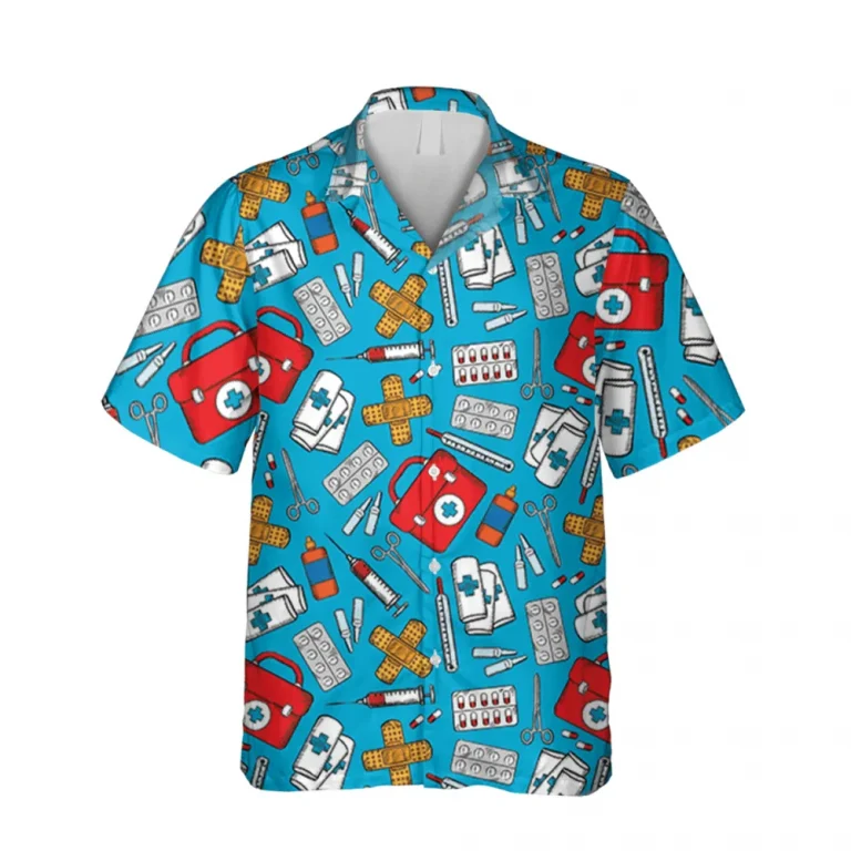 Nurses Medical Tool Blue Hawaii Shirt, Doctors, Lpn Outfit, Aloha Shirt For Mens, Womens