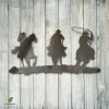 Three Cowboys Roping Rodeo Metal Art, Western Decorative Decor